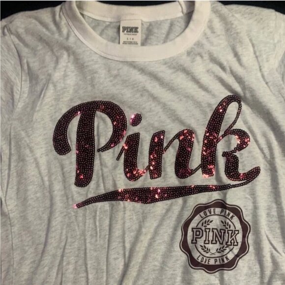 PINK Victoria's Secret Tops - Women’s Victoria Secret SZ L Sequin Bling Tee
